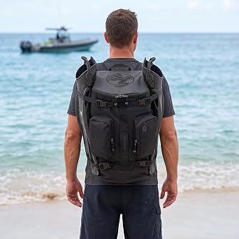 AKONA Globetrotter Scuba Diving Backpack - 58L All-in-One Carry-On Dive Travel Bag for Scuba & Snorkeling Gear, Fits Regulator, BCD, Mask, Snorkel & Fins