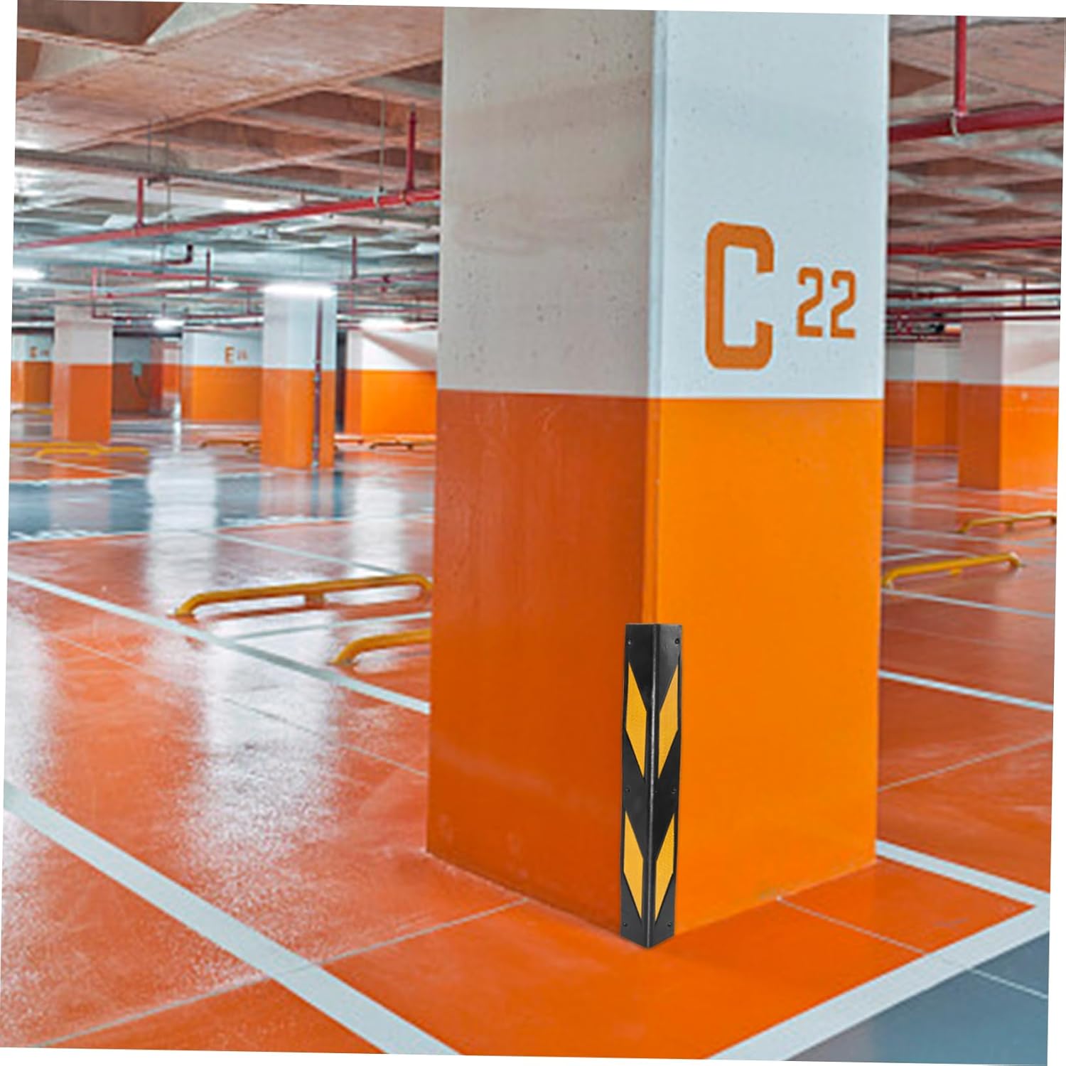Reflective Rubber Corner Guards 2pcs Wall Edge Protector for Parking Garages Anti-Collision Corner Guard for Vehicles Sturdy Garage Wall Protection