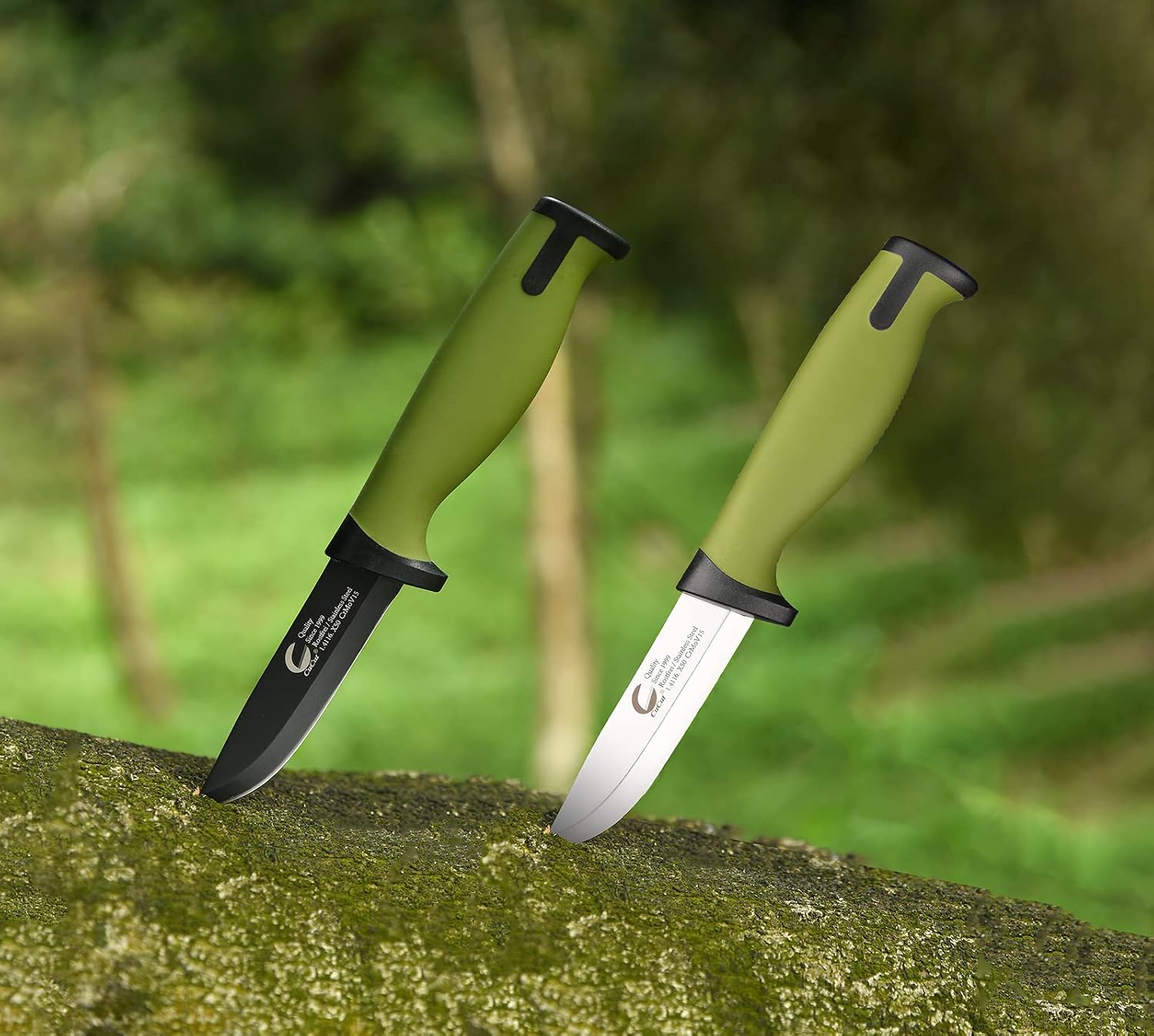 CuCut EDC Knife 2 pack, 3.5Inch Blade Small Knife, Stylish Appearance and Comfortable Grip, High Carbon Stainless Steel Knife for Carving, Hunting, Camping, Fishing, Survival
