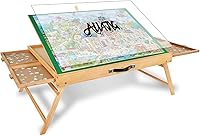 Vista 1 de ALL4JIG - Mesa portátil para rompecabezas de 2000 piezas con patas, tablero de rompecabezas de madera ajustable con 4 cajones y cubierta, regalo
