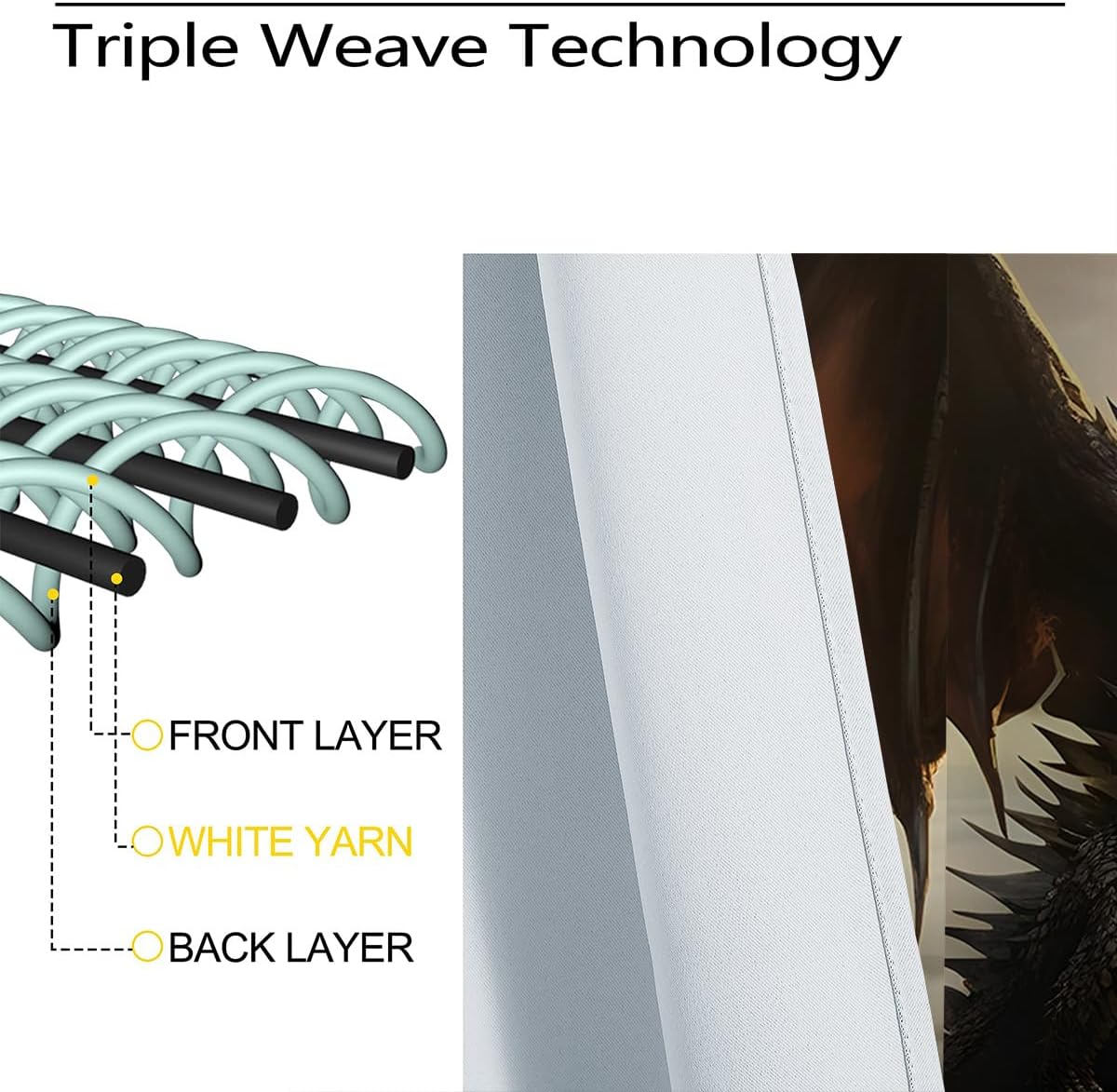 Dragon Blackout Curtains for Girls Boy Home Decor, Medieval Fantasy Magical Animal Grommet Thermal Insulated Drapes Darkening Window Curtain for Bedroom Living Room, 42 x 45 Inch