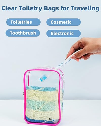 Miniatura 6 de Bolsa de viaje de tamaño cuarto de galón, aprobada por la Tsa, bolsa de aseo transparente, pequeña, europea, internacional, imprescindible para