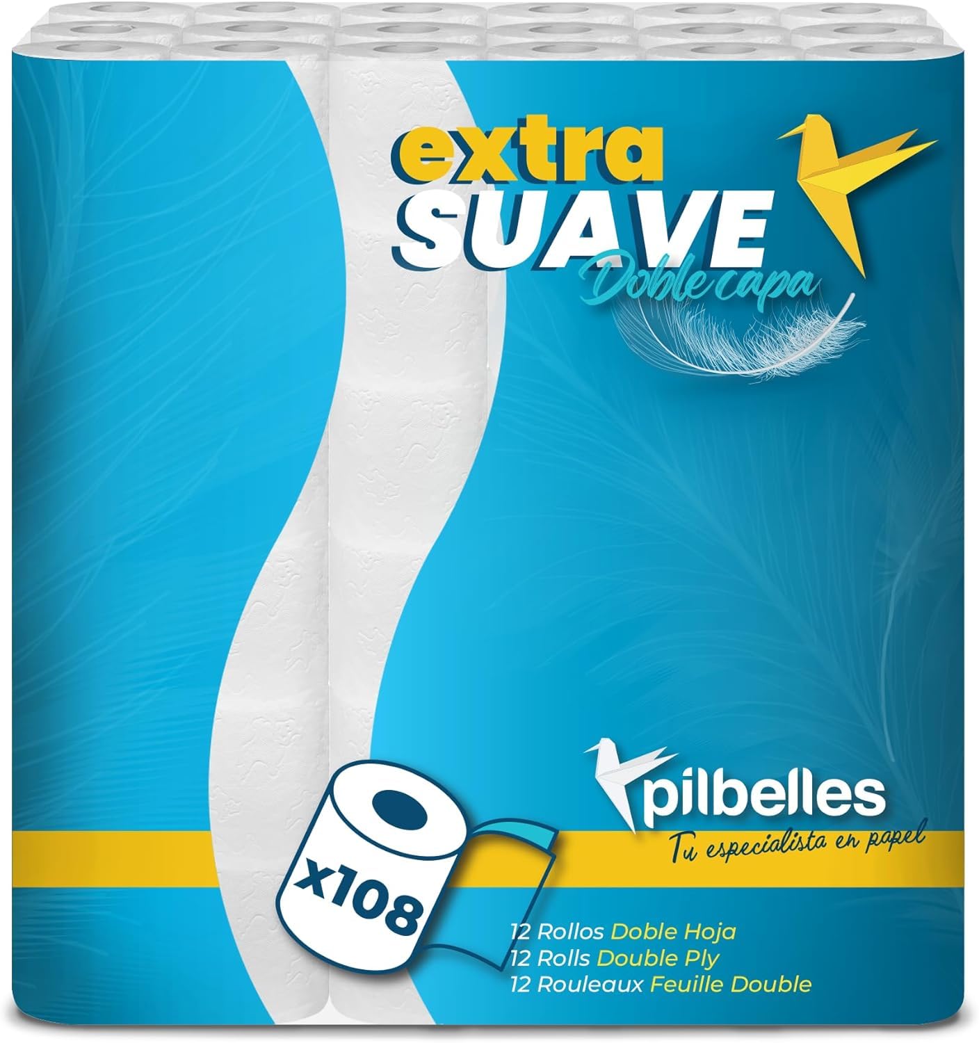 Papier Toilette Super Doux Double Épaisseur - 108 Rouleaux