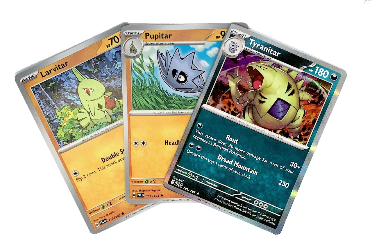 Tyranitar 135 193 - Paldea Evolved - Pokemon Evolution Set - 3 Card Lot - Scarlet Violet