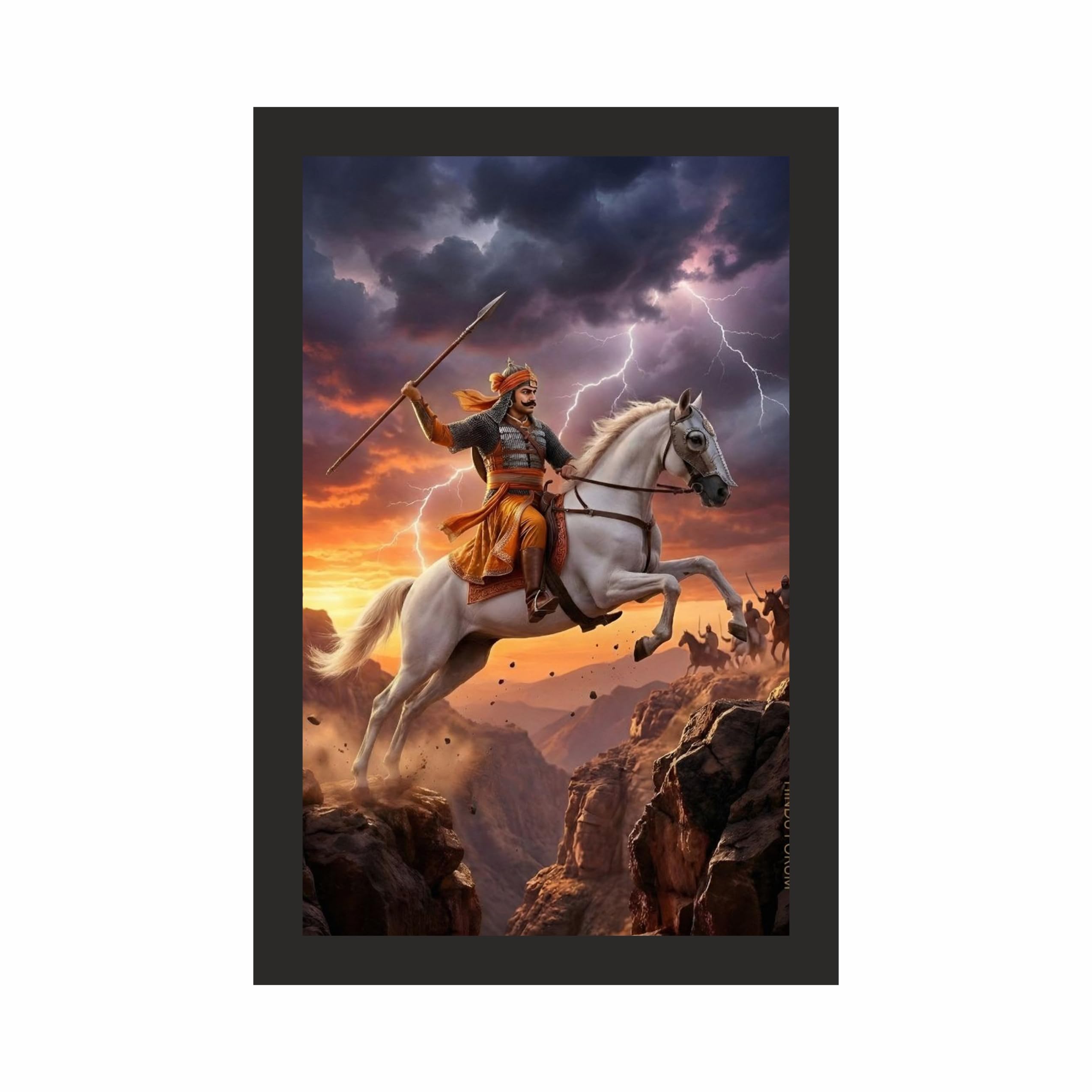 Warrior on White Horse Wall Art – view 3