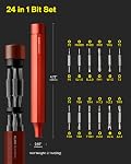 HOTO 24 en 1 Mini Ensemble tournevis, Set de bit de Torx magnétique, Cinnabar Red EDC Stylo tournevis pour l'électronique, Montres, Téléphones, Ordinateurs portables, Caméras, Gadgets pour hommes
