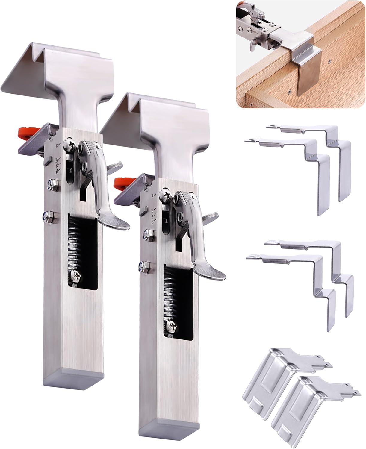 Drawer Fixing Clamps, Drawer Clips for Panel Installation, Drawer Front Installation Clamps, Adjustable Cabinet Face Mounting Clips, Quick Release Panel Fixing Clamp, Fast & Labour Saving