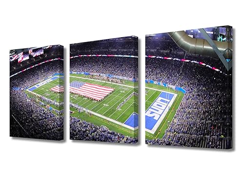 Lions Sports Stadium Painting for Living Room Ford Field, Lambeau