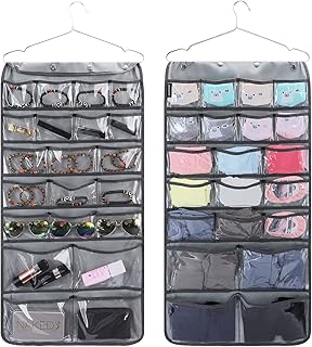 Dual Sided Hanging Organizer for Jewelry Makeup Storage Closet Organizer...
