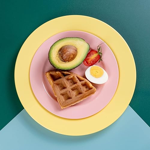 Vista 9 de POSATE Platos de plástico desechables, 60 unidades, 30 platos llanos resistentes de 10.25 pulgadas y 30 platos de postre de 7.5 pulgadas para Rosado