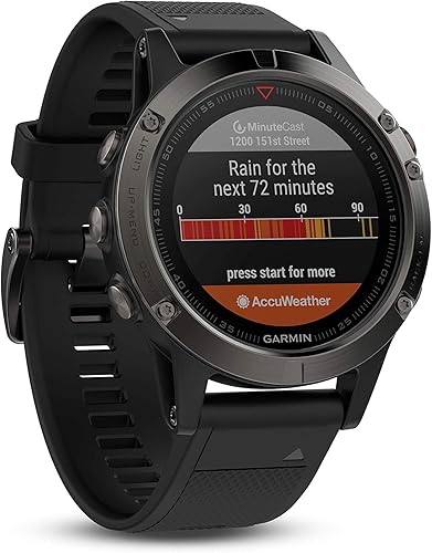 Miniatura 16 de Garmin fnix 5 Smartwatch Multisport GPS de alta calidad y robusto Reloj únicamente 47 mm Gris negro Slate Gray Black Band