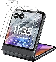 PCduoduo Compatible Motorola Razr 50 / Razr 50S Glass Film 2 + Compatible Motorola Razr 50 Lens Protective Film 2 Compatible Motorola Razr 50d LCD Protective Film Full Protection Shockproof Ultra Thin