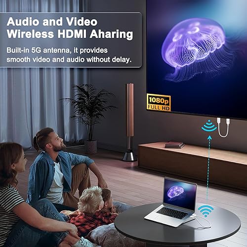 Miniatura 8 de Transmisor y receptor inalámbrico HDMI, extensor HDMI inalámbrico de 165 pies164.0 ft, adaptador HDMI inalámbrico cable extensor HDMI para
