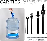 120PCS Black Zip Ties with 4 Universal Sizes,Strong Bite Force & UV Resistant Management Cable Clips,Nylon Self Locking Cable Tie Mount for Indoor and Outdoor