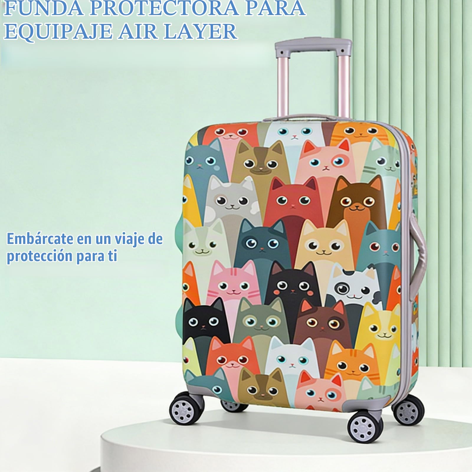 Elástica Gato Funda Maleta Cabina, Grueso Funda de Maleta con Cremallera, Maleta Viaje Suave de Anti-Polvo Fundas, para la Protección Contra el Polvo y Los Arañazos (M, 22-24 Pulgadas)