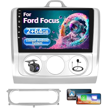 Inefala Android 15 Car Radio for Ford Focus 2004-2011 with Wireless CarPlay Android Car 2+64G 9 Inch Screen Support DSP 28UI FM RDS GPS Bluetooth WiFi SWC AHD Reversing Camera