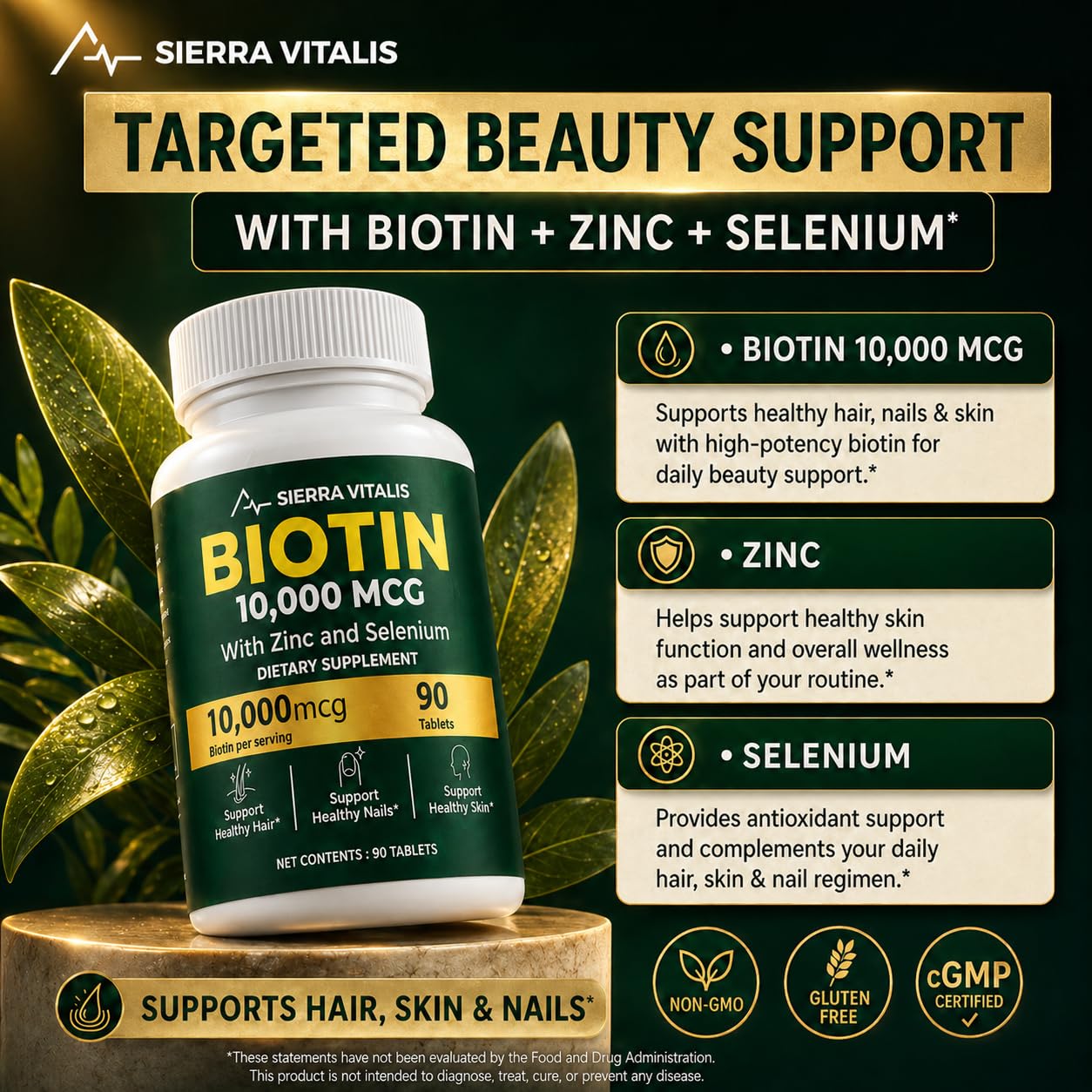 Biotin 10000mcg with Zinc & Selenium - Hair Growth Vitamins for Women & Men — Amazon image 6