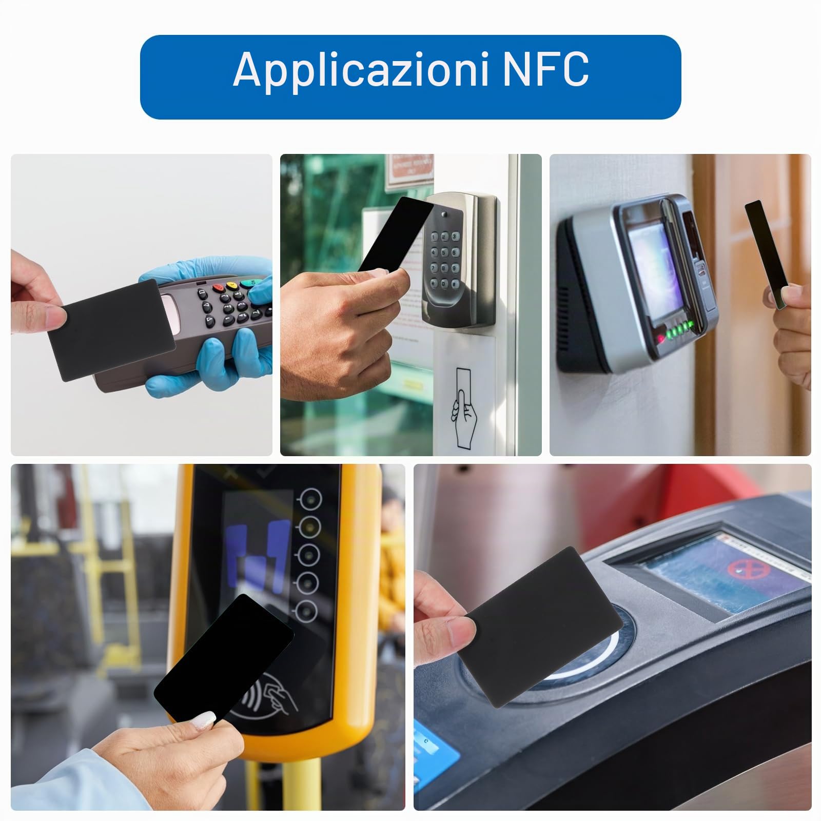 NFC NTAG 215 biglietti da visita riscrivibili in PVC 504 byte compatibili NFC