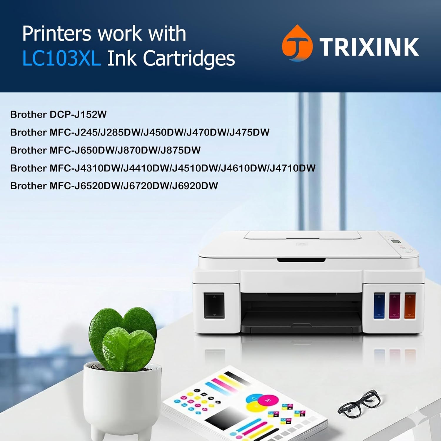 LC103XL LC103BK Compatible for Brother LC103XL LC103BK Ink Cartridges for Brother MFC-J870DW, MFC-J475DW, MFC-J6920DW, MFC-J470DW, (2-Black)