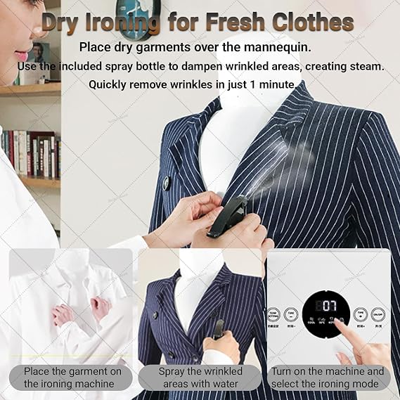 Automatic Shirt Dryer and Ironer, Ironing Manikin Dryer and Ironer, Portable Inflatable Garment Wrinkle Remover, for Shirts, Pants, Shoes, Skirts Standard