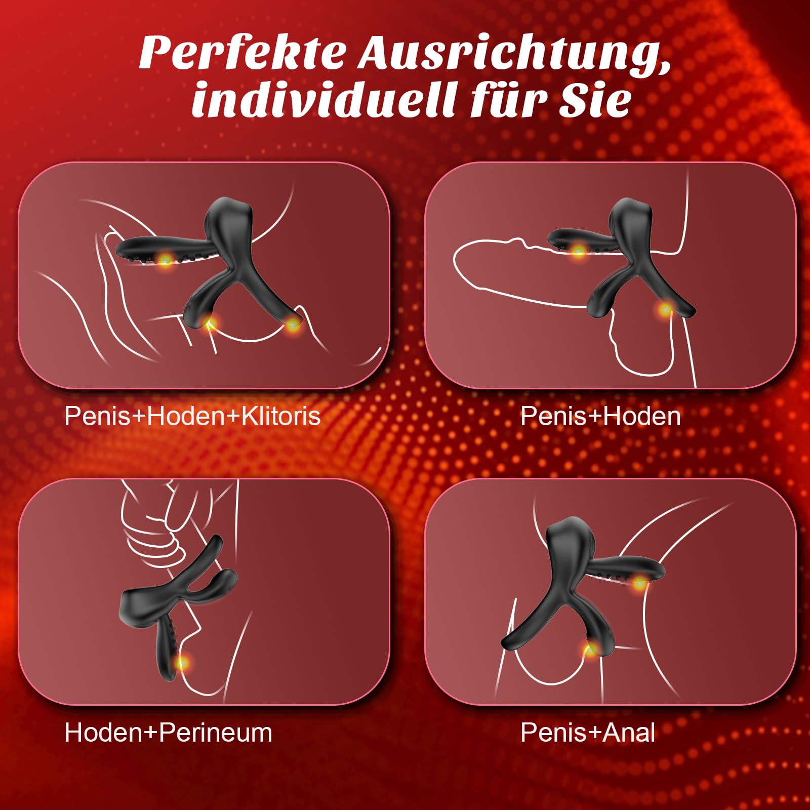 Double Anneau Penien - Anneau Homme Sex Toýs Homme, Anneau Vibrant Pénis Clitoridienne avec Vibromasseur à Langue Reglable, Cockring Sextoy Jouet Sexualité Couple avec Le Stimulateur du Périnée