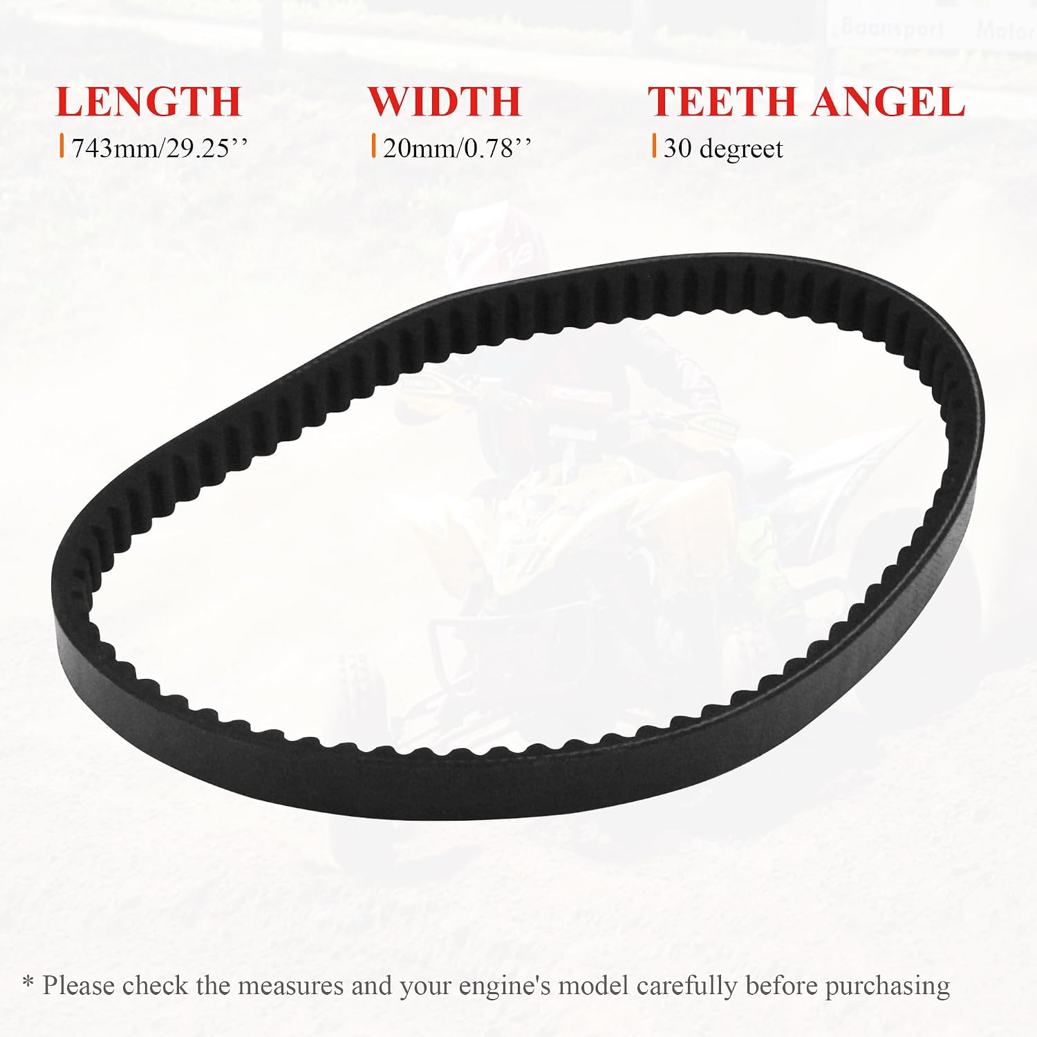 743 20 30 Drive Belt for GY6 125cc 150cc Scooter ATV Quad Go Kart 4 Wheeler 152QMI 157QMJ Engine Zongshen Lifan Lonclin SunL JCL Buyang Peacew Jetmoto Kangdi Kayo Jonway YX Kayo Taotao