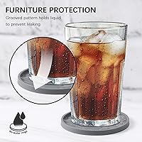 Vista 4 de ME.FAN Posavasos de silicona con soporte, para beber, para bebidas calientes o frías, gruesos, antideslizantes, antiadherentes y estilo bandeja Negro