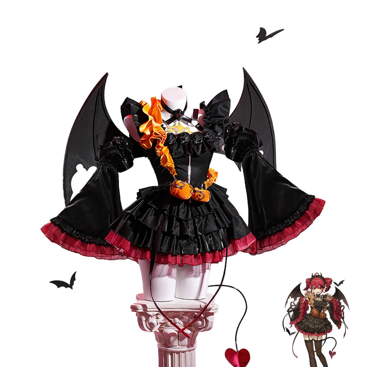 Amazon.co.jp: 重音テト コスプレ衣装 小悪魔風 衣装+翼+髪飾り+尻尾