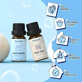 SALKING Laundry Collection Essential Oils Set, Pure Essential Oil for Diffuser, Clean Aromatherapy Fragrance Oil Gift Set, Use with Wool Dryer Balls, Citrus Clean, Lavender Fields, Still Breeze