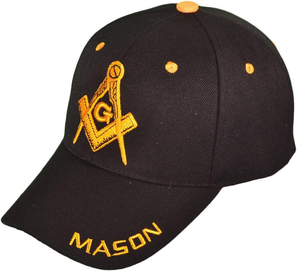Freemason Mason Lodge Symbol Adjustable 3D Embroidery Baseball Cap Hat