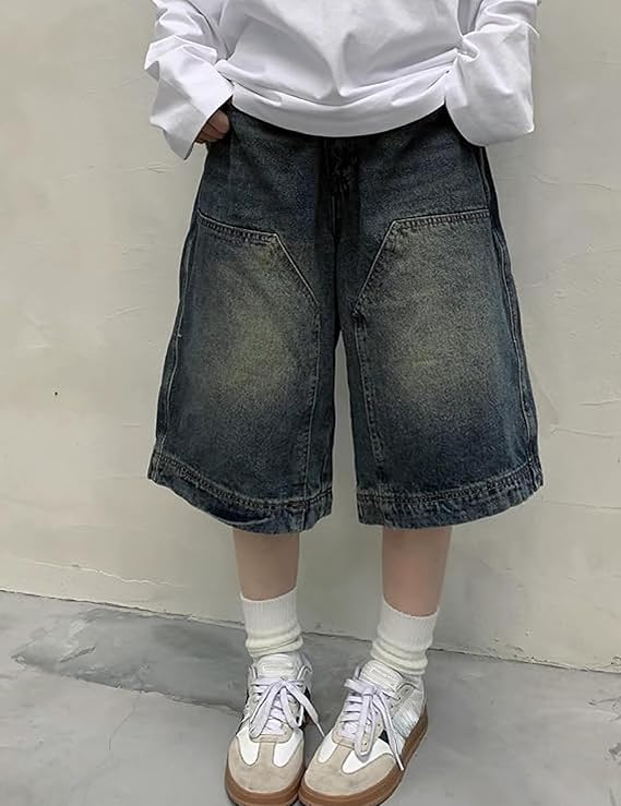 Y2k Jean Shorts Jorts Y2k Streetwear Hip Hop Shorts Skater Jeans Grunge Shorts