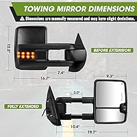 Vista 7 de Espejos de Remolque para Chevy Silverado Avalanche Suburban Tahoe/GMC Sierra Yukon 2007-2013, Espejo Lateral con Calefacción Eléctrica, Luz de Señal