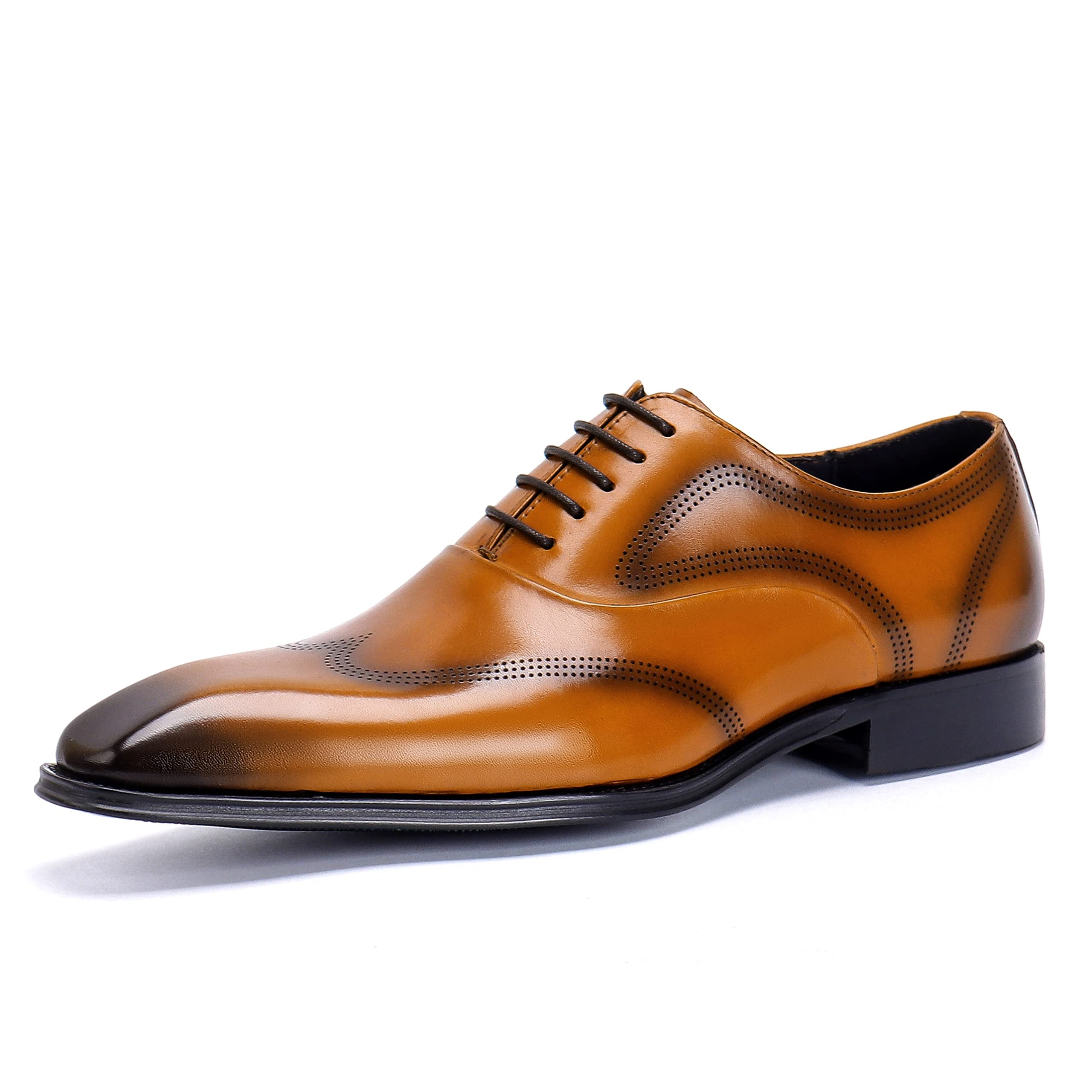 Oxfords Casual Affari da Uomo Brogues Eleganti Formali Lavoro Scarpe Basse Stringate in Vera Pelle