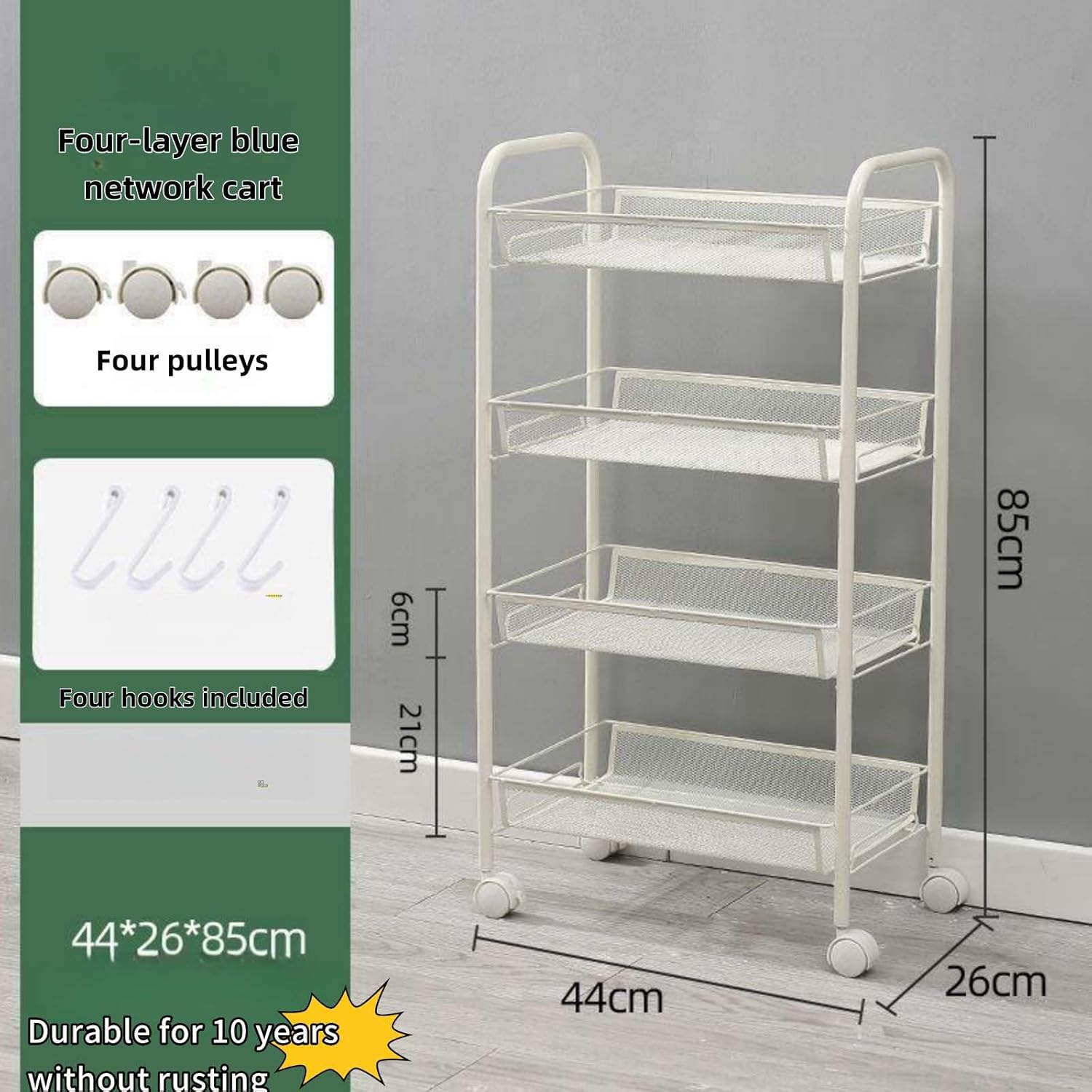 Multi-Functional Kitchen Storage Rack for Fruits and Vegetables, Featuring Multiple Shelves and a Basket for organizing and Storing Food Items.