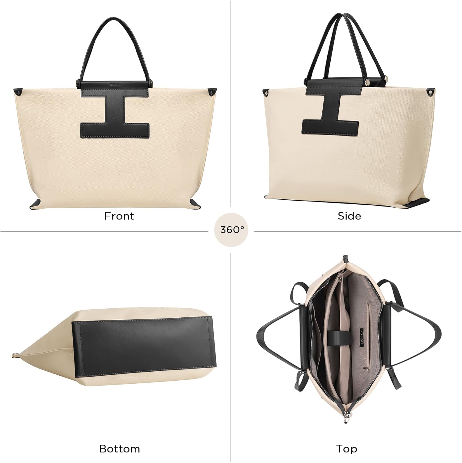 CHUNLI Laptop Tote Bag for Women,15.6 Inch Leather Work Bag Computer Purse, Waterproof Business Briefcase Handbags - Image 7