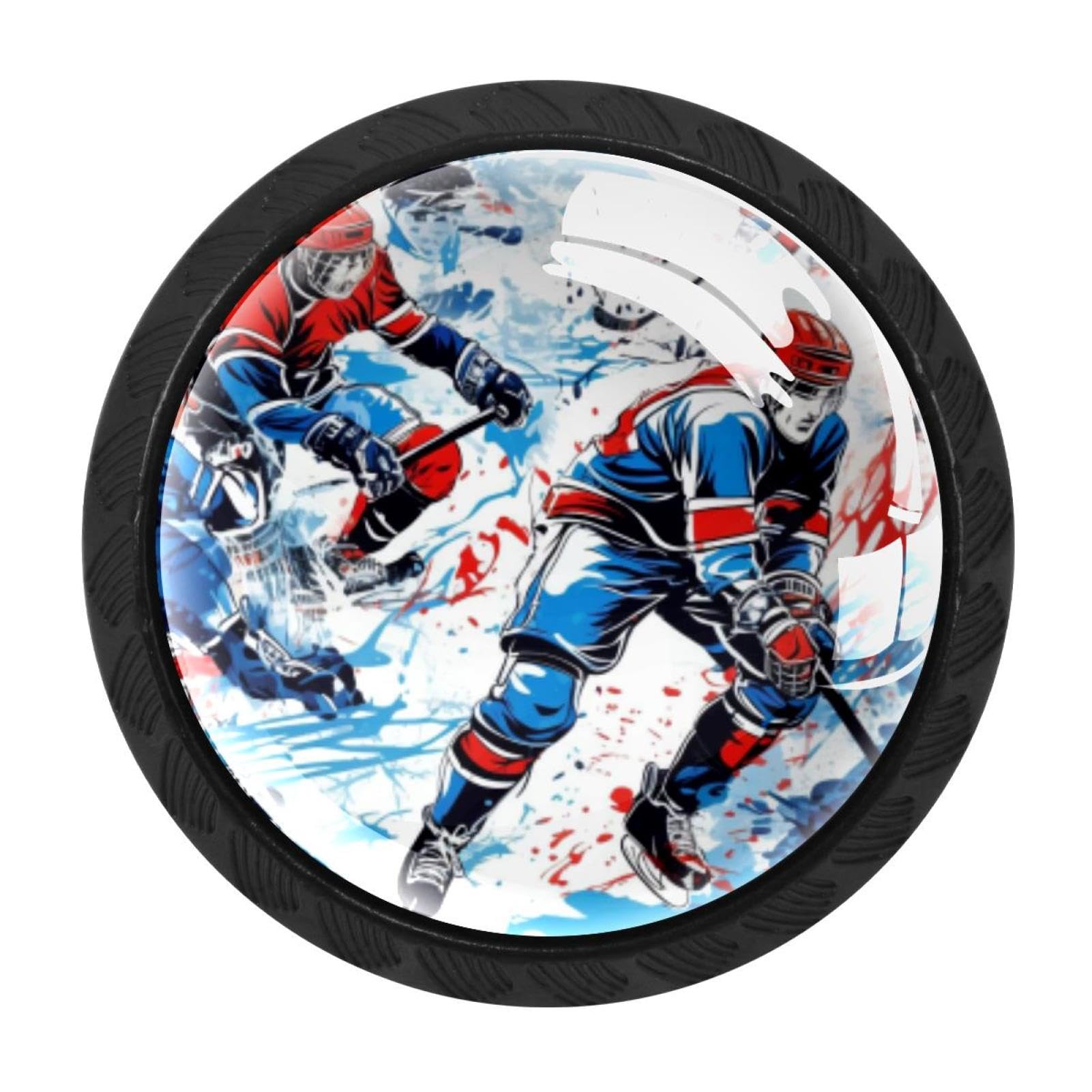 Chenzzzz Multicolored 03 4 Pack Ice Hockey Kitchen Cabinet Knobs Drawer Knobs Door Dresser Handles For Personalized Gifts Great For Any Occasion