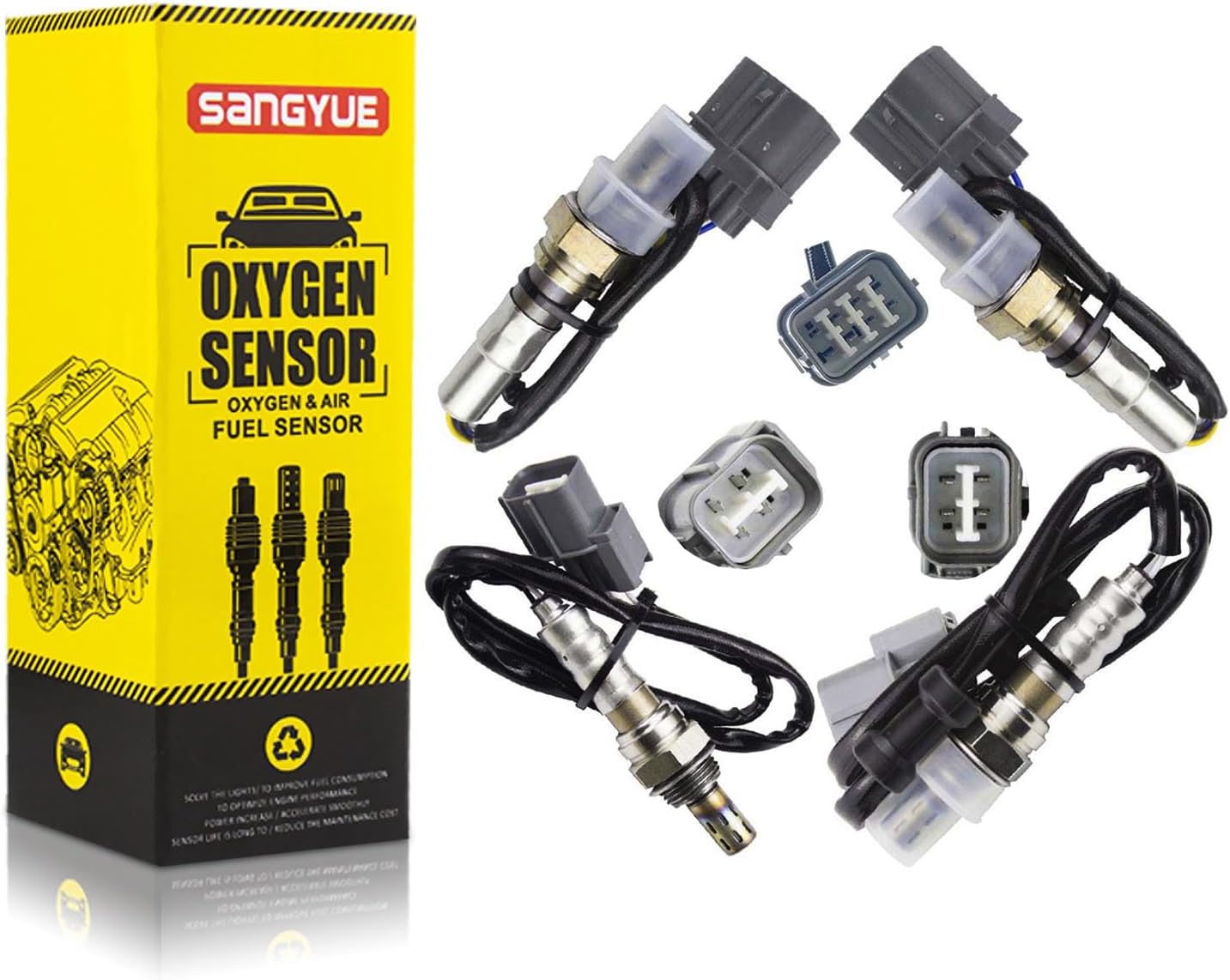 4X Oxygen O2 Sensor for 2003 2004 2005 2006 Acura MDX 3.5L; 2005-2006 Honda Odyssey 3.5L Upstream + Downstream