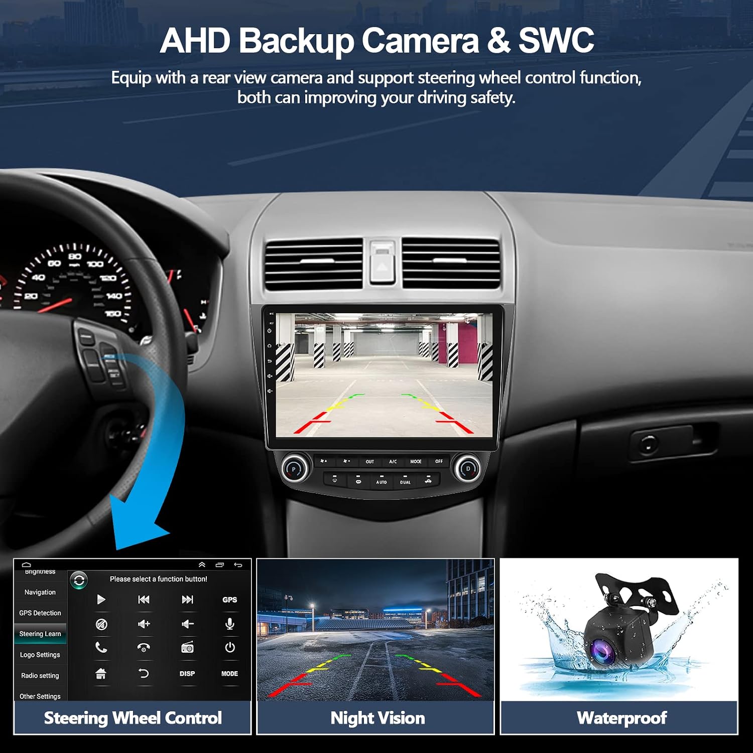 car stereo radio for honda accord 2003 2007 10 1 touch screen in dash gps navigation wireless apple carplay android auto radio with bluetooth wif