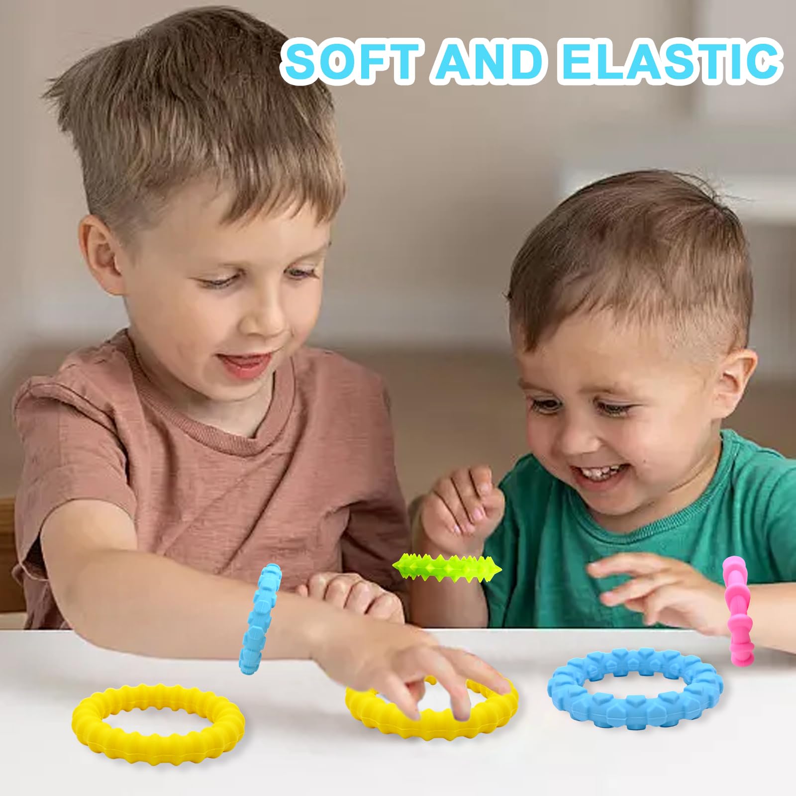 HVIHWI Sensory Fidget Toys, 4 Pack Stretchy Bracelet for Autism Stretchy Fidget Bracelet - Image 4