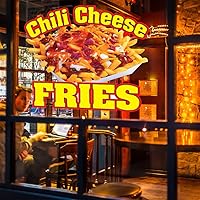 Vista 4 de Calcomanías personalizadas para camiones de comida y chile, patatas fritas, estilo B, comida y bebida, letrero de concesión de 10 pulgadas