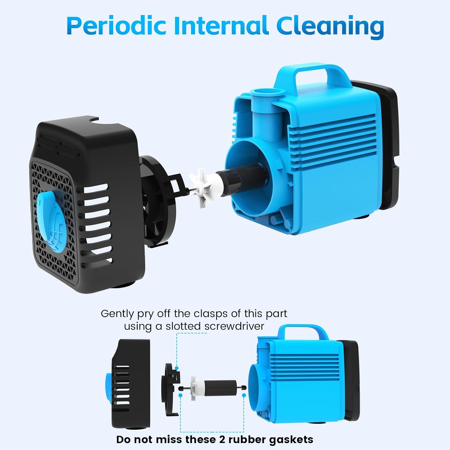 Fountain Submersible Water Pump: 60W Small Sump Pump for Outdoor Pond Hydroponic Statuary Waterfall Aquarium Fish Tank
