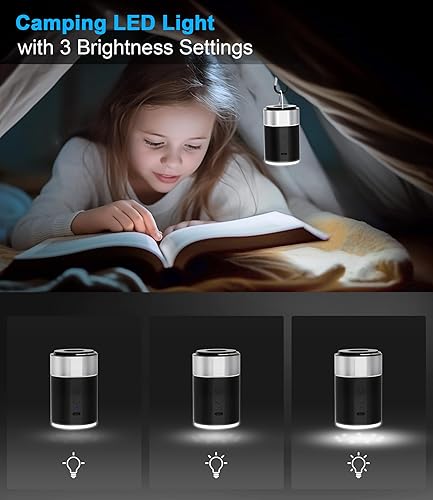 Miniatura 7 de LIBERRWAY Bomba de aire eléctrica para inflables, bomba pequeña recargable, bomba de aire portátil inalámbrica con linterna de campamento, bomba de