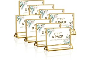 Smarpau Gold Acrylic Sign Holder 4x6 Picture Frames