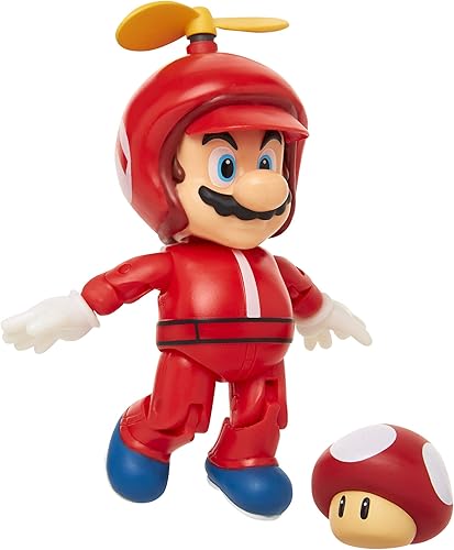Miniatura 8 de World of Nintendo - Figura de acción Propeller Mario de 4 pulgadas con moneda