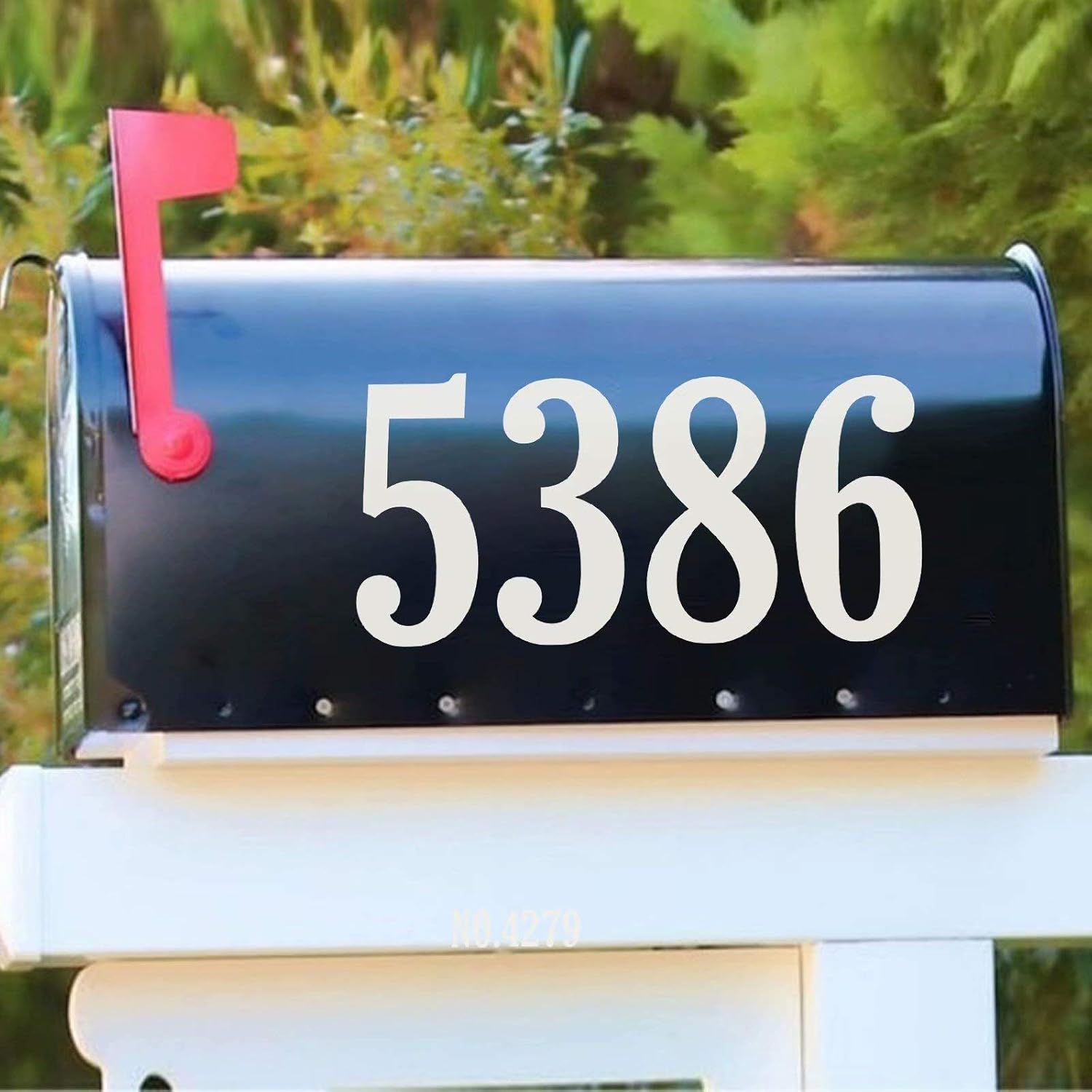 Reflective White 5" Mailbox Numbers Sticker Decal Die Cut Rustic Style 2 Sets Premium Vinyl Numbers Self Adhesive for Mailbox, Signs, Window, Door, Cars, Trucks, Home, Business, Address Number