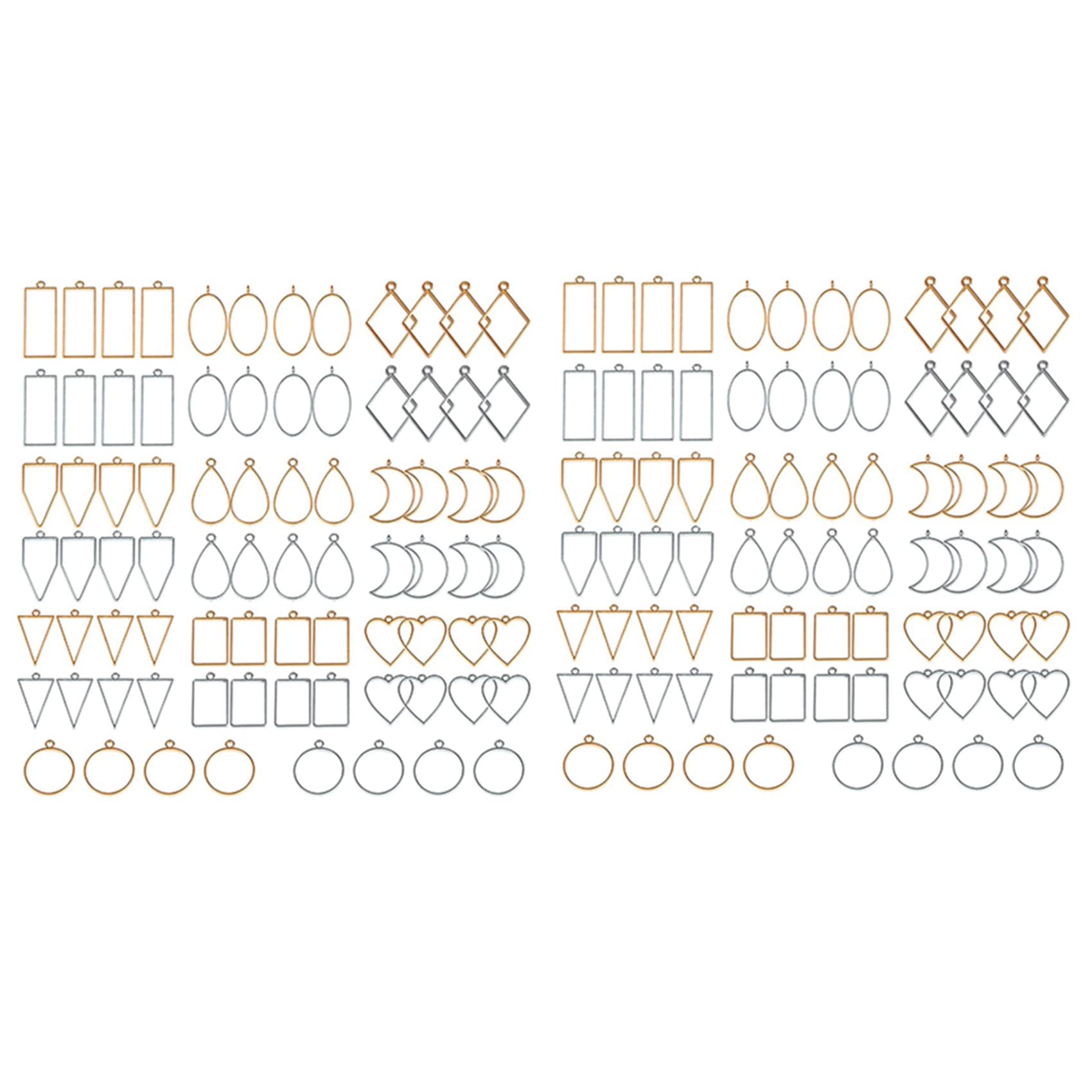 Boucles d'oreilles et colliers à breloques en résine : 160 pièces de lunette en métal ouvert