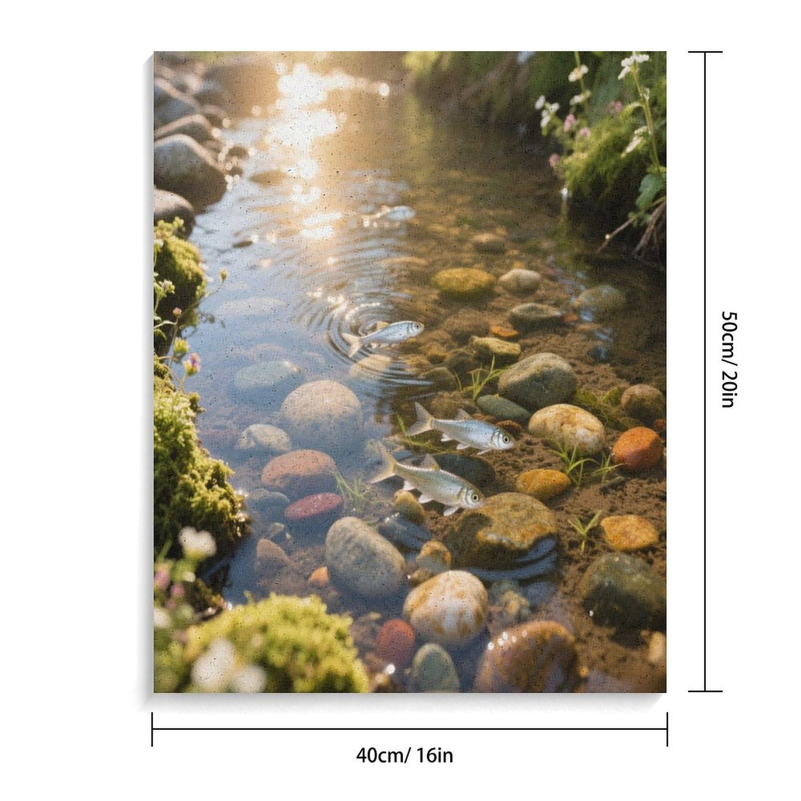 KOAYUBFC Creek Pebbles Malen nach Zahlen Kit für Erwachsene Anfänger Erwachsene Malen nach Zahlen Kits auf Leinwand DIY Acryl Ölfarben Malerei mit Pinseln als Geschenk Home Wall Decor