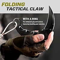 Vista 5 de Tactical Spring Assisted Pocket Knife - Karambit Folding Knives for Men - Folding Sharp Tiger Claw Blade - Best Combat Tool for Hunting Military 1