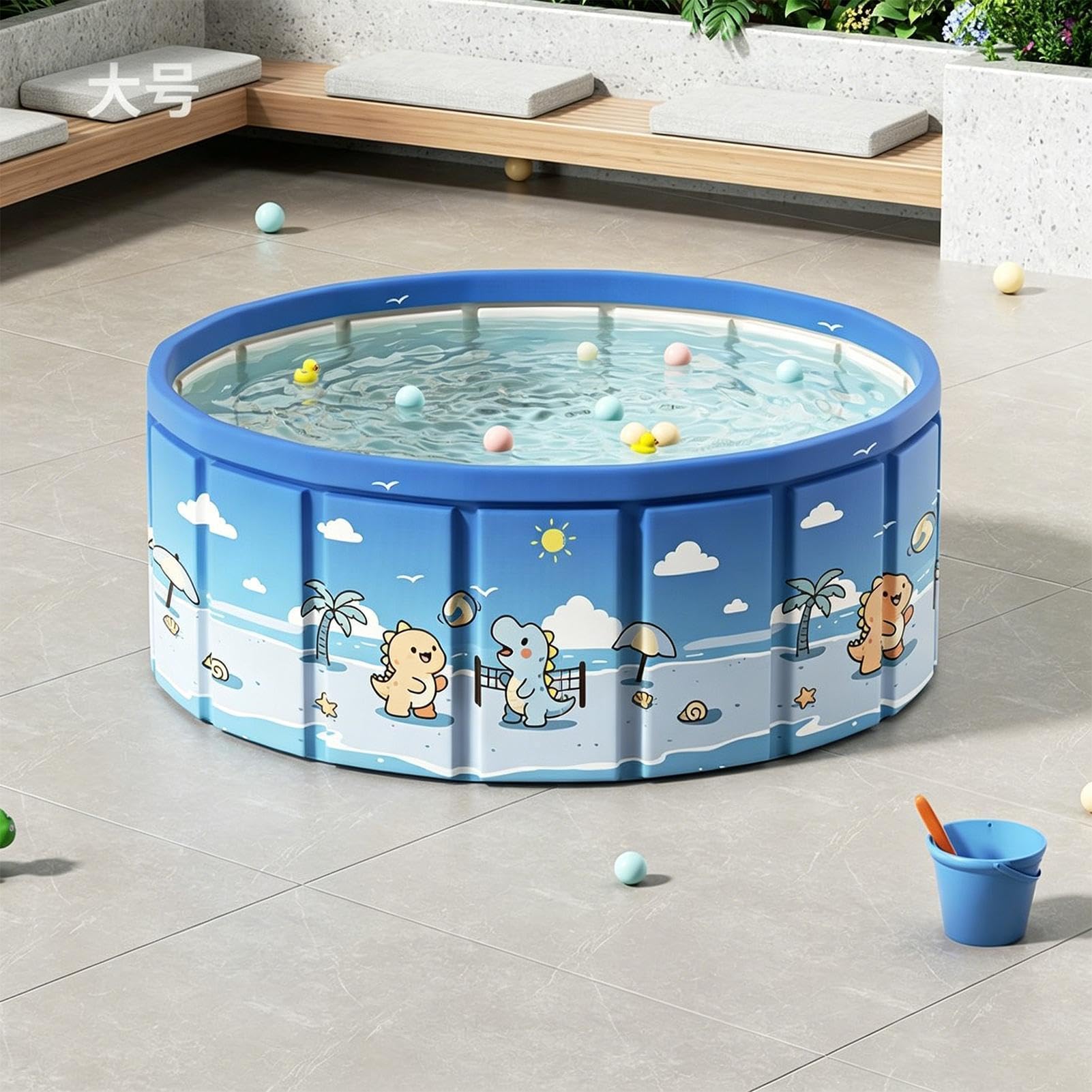 Rutschfester Pool, Faltbares Badewannensystem, Outdoor-Wasserbecken mit Schnellablauf-Design, Sommeraktivitätszubehör, Schwimmbad mit starkem , Park-Hinterhof-Unterhaltung für Kinder