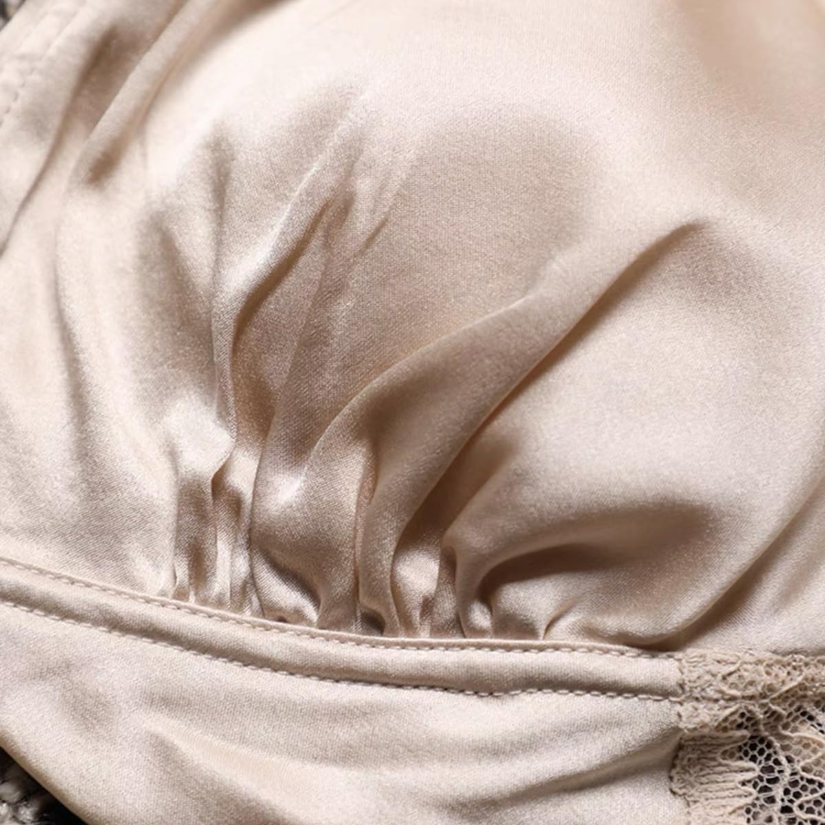 SilRiver Silk Bralette Satin Cami with Built in Bra Tank Top for Women Wireless Padded Bra Camisole Tops with Lace Trim - Image 5
